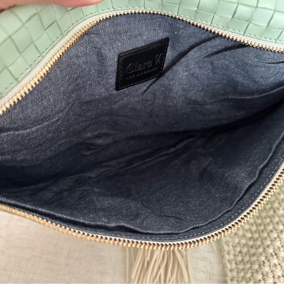 Clare V Grande Fanny in Mist Woven Checker NEW - Picture 7 of 11